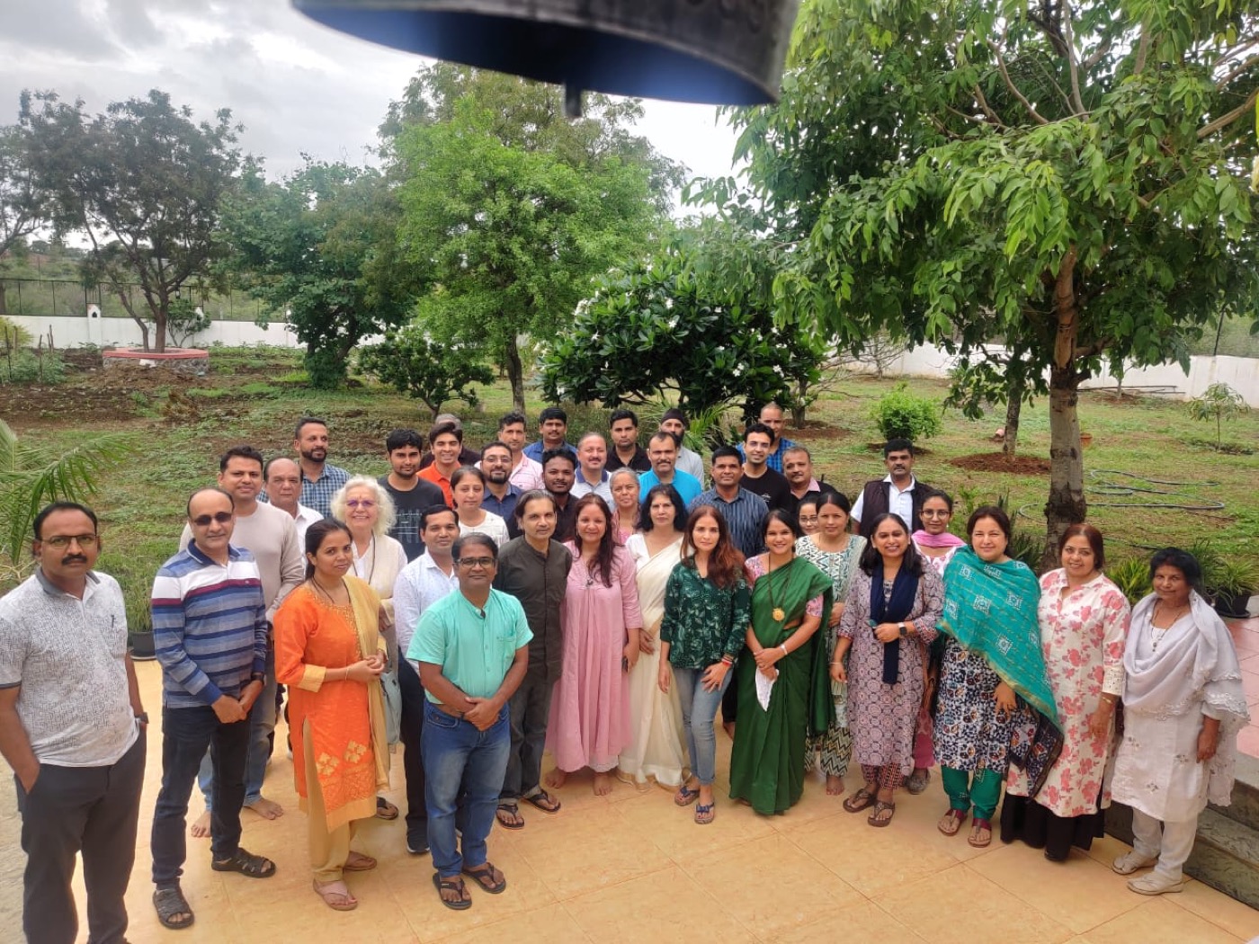 Satsang with Tarun ji in the garden
